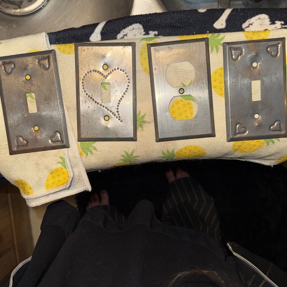 Set of 4 Punched Tin Switch Plates!!